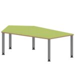 Fünfecktisch groß ZALOTTI mit Linoleum, Stahlrohrbeine Ø 60 mm, höhenverstellbar - TIX6FE1882L4 3
