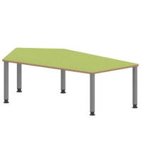 Fünfecktisch groß ZALOTTI mit Linoleum, Stahlrohrbeine Ø 60 mm, höhenverstellbar – Bild 3