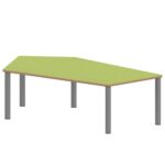 Fünfecktisch groß ZALOTTI mit Linoleum, Stahlrohrbeine Ø 60 mm, Stellfuß - TIX6FE188KL3 2