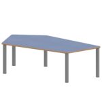 Fünfecktisch groß ZALOTTI mit Linoleum, Stahlrohrbeine Ø 60 mm, Stellfuß - TIX6FE188KL3 3