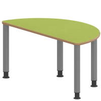 Halbrundtisch ZALOTTI mit Linoleum, Stahlrohrbeine Ø 60 mm, höhenverstellbar – Bild 3