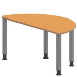 Halbrundtisch ZALOTTI mit Linoleum, Stahlrohrbeine Ø 60 mm, höhenverstellbar - TIX6HR1260L4 2