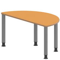 Halbrundtisch ZALOTTI mit Linoleum, Stahlrohrbeine Ø 60 mm, höhenverstellbar – Bild 2