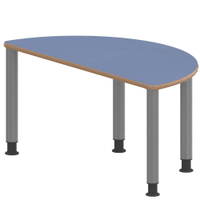 Halbrundtisch ZALOTTI mit Linoleum, Stahlrohrbeine Ø 60 mm, höhenverstellbar – Bild 4