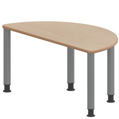 Halbrundtisch ZALOTTI mit Schichtstoff, Stahlrohrbeine Ø 60 mm, höhenverstellbar