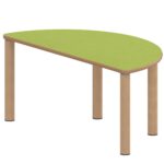 Halbrundtisch ZALOTTI mit Linoleum, Massivholzbeine Ø 60 mm, Stellfuß - TIX6HR1266L1 1