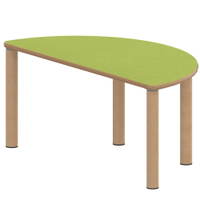 Halbrundtisch ZALOTTI mit Linoleum, Massivholzbeine Ø 60 mm, Stellfuß – Bild 3