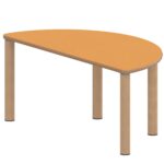 Halbrundtisch ZALOTTI mit Linoleum, Massivholzbeine Ø 60 mm, Stellfuß - TIX6HR1266L1