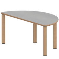 Halbrundtisch ZALOTTI mit Linoleum, Massivholzbeine Ø 60 mm, Stellfuß – Bild 2