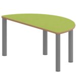 Halbrundtisch ZALOTTI mit Linoleum, Stahlrohrbeine Ø 60 mm, Stellfuß - TIX6HR1266L3 2