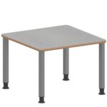 Quadrattisch ZALOTTI mit Linoleum, Stahlrohrbeine Ø 60 mm, Höhenverstellbar - TIX6QUX665L4 1