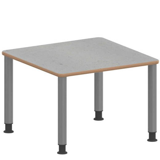 TIX6QUX665L4-1 Quadrattisch ZALOTTI mit Linoleum, Stahlrohrbeine Ø 60 mm, Höhenverstellbar - TIX6QUX665L4 1
