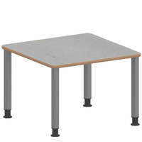 Quadrattisch ZALOTTI mit Linoleum, Stahlrohrbeine Ø 60 mm, Höhenverstellbar
