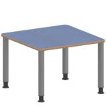Quadrattisch ZALOTTI mit Linoleum, Stahlrohrbeine Ø 60 mm, Höhenverstellbar - TIX6QUX665L4