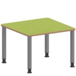 Quadrattisch ZALOTTI mit Linoleum, Stahlrohrbeine Ø 60 mm, Höhenverstellbar - TIX6QUX665L4 3