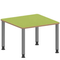 Quadrattisch ZALOTTI mit Linoleum, Stahlrohrbeine Ø 60 mm, Höhenverstellbar – Bild 2