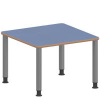 Quadrattisch ZALOTTI mit Linoleum, Stahlrohrbeine Ø 60 mm, Höhenverstellbar – Bild 4