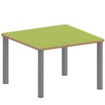 Quadrattisch ZALOTTI mit Linoleum, Stahlrohrbeine Ø 60 mm, Stellfuß - TIX6QUX66KL3 1