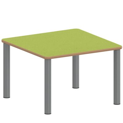 Quadrattisch ZALOTTI mit Linoleum, Stahlrohrbeine Ø 60 mm, Stellfuß