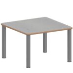 Quadrattisch ZALOTTI mit Linoleum, Stahlrohrbeine Ø 60 mm, Stellfuß - TIX6QUX66KL3