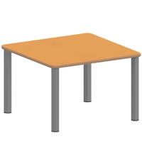 Quadrattisch ZALOTTI mit Linoleum, Stahlrohrbeine Ø 60 mm, Stellfuß – Bild 3