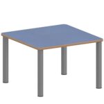 Quadrattisch ZALOTTI mit Linoleum, Stahlrohrbeine Ø 60 mm, Stellfuß - TIX6QUX66KL3 3