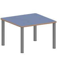 Quadrattisch ZALOTTI mit Linoleum, Stahlrohrbeine Ø 60 mm, Stellfuß – Bild 2