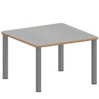 Quadrattisch ZALOTTI mit Linoleum, Stahlrohrbeine Ø 60 mm, Stellfuß – Bild 4