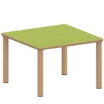 Quadrattisch ZALOTTI mit Linoleum, Massivholzbeine Ø 60 mm, Stellfuß - TIX6QUX884L1 1