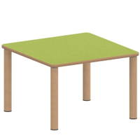 Quadrattisch ZALOTTI mit Linoleum, Massivholzbeine Ø 60 mm, Stellfuß – Bild 3