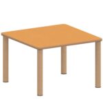 Quadrattisch ZALOTTI mit Linoleum, Massivholzbeine Ø 60 mm, Stellfuß - TIX6QUX884L1