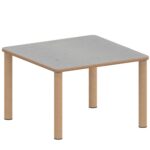 Quadrattisch ZALOTTI mit Linoleum, Massivholzbeine Ø 60 mm, Stellfuß - TIX6QUX884L1 2