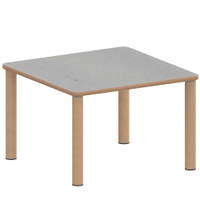 Quadrattisch ZALOTTI mit Linoleum, Massivholzbeine Ø 60 mm, Stellfuß – Bild 2