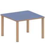 Quadrattisch ZALOTTI mit Linoleum, Massivholzbeine Ø 60 mm, Stellfuß - TIX6QUX884L1 3
