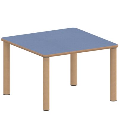 Quadrattisch ZALOTTI mit Linoleum, Massivholzbeine Ø 60 mm, Stellfuß