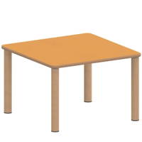 Quadrattisch ZALOTTI mit Linoleum, Massivholzbeine Ø 60 mm, Stellfuß – Bild 4