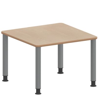 Quadrattisch ZALOTTI mit Schichtstoff, Stahlrohrbeine Ø 60 mm, Höhenverstellbar