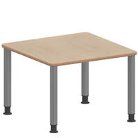 Quadrattisch ZALOTTI mit Schichtstoff, Stahlrohrbeine Ø 60 mm, Höhenverstellbar