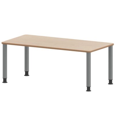 Rechtecktisch ZALOTTI mit Schichtstoff, Stahlrohrbeine Ø 60 mm, Höhenverstellbar