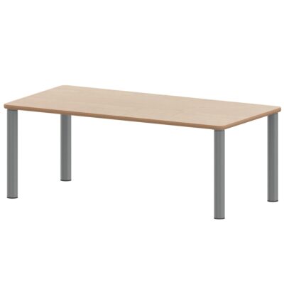 Rechtecktisch ZALOTTI mit Schichtstoff, Stahlrohrbeine Ø 60 mm, Stellfuß