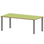Rechtecktisch ZALOTTI mit Linoleum, Stahlrohrbeine Ø 60 mm, Stellfuß - TIX6RE126KL3 1