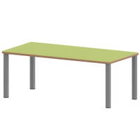 Rechtecktisch ZALOTTI mit Linoleum, Stahlrohrbeine Ø 60 mm, Stellfuß – Bild 3