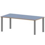 Rechtecktisch ZALOTTI mit Linoleum, Stahlrohrbeine Ø 60 mm, Stellfuß - TIX6RE126KL3 2