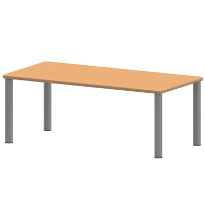 Rechtecktisch ZALOTTI mit Linoleum, Stahlrohrbeine Ø 60 mm, Stellfuß