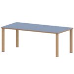 Rechtecktisch ZALOTTI mit Linoleum, Massivholzbeine Ø 60 mm, Stellfuß - TIX6RE1284L1 1