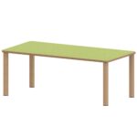 Rechtecktisch ZALOTTI mit Linoleum, Massivholzbeine Ø 60 mm, Stellfuß - TIX6RE1284L1 2