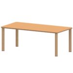 Rechtecktisch ZALOTTI mit Linoleum, Massivholzbeine Ø 60 mm, Stellfuß - TIX6RE1284L1 png