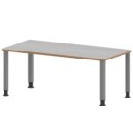 Rechtecktisch ZALOTTI mit Linoleum, Stahlrohrbeine Ø 60 mm, Höhenverstellbar - TIX6RE1686L4 1
