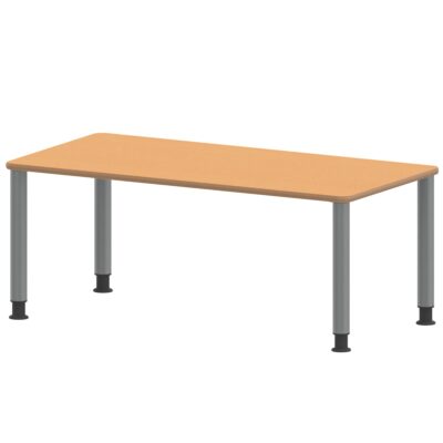 Rechtecktisch ZALOTTI mit Linoleum, Stahlrohrbeine Ø 60 mm, Höhenverstellbar