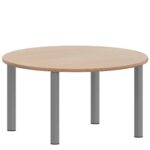 Rundtisch 100 cm ZALOTTI mit Schichtstoff, Stahlrohrbeine Ø 60 mm, Stellfuß - TIX6RUX100H3